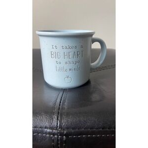 MRKT FINDS Teacher Appreciation Mug Blue Big Heart Shape Little Minds Speckled